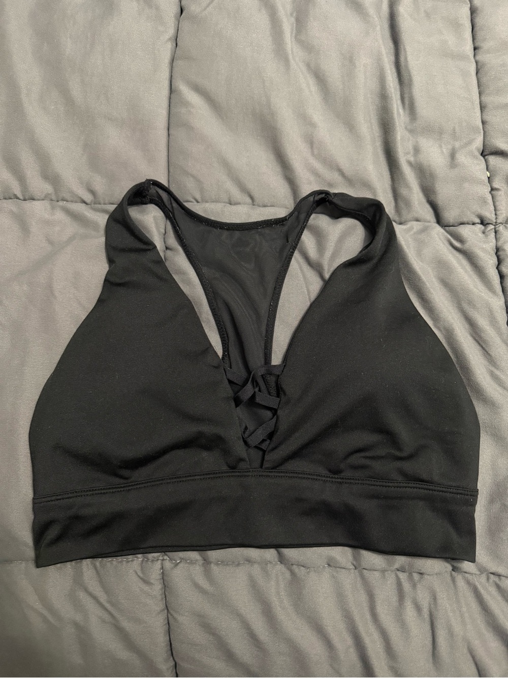 La SENZA Black Lace-Up Racerback Bralette